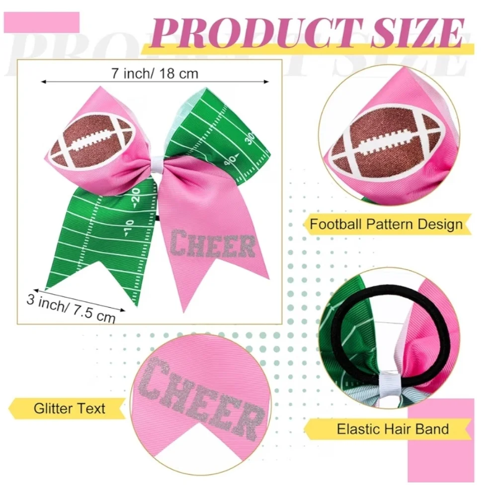 20 Pcs Football Cheer Bows 7